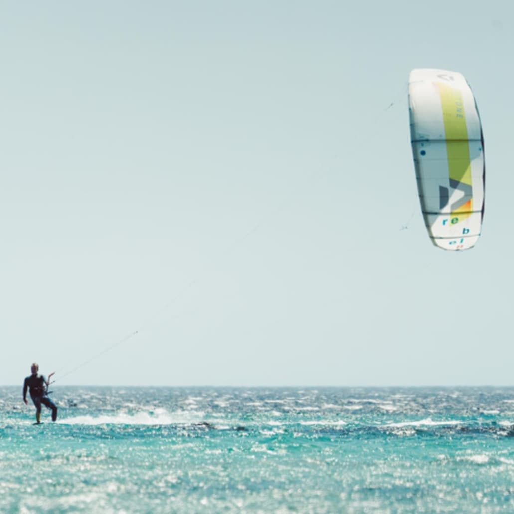 Kitesurfer on the sea